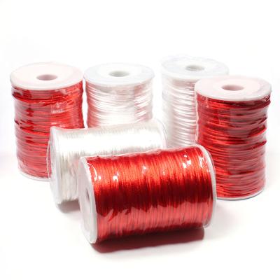 China Viable quality 21 color size diy tassels braided beading twine satin weave cord for sale