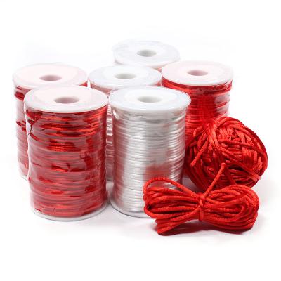 China Viable Wholesale Chinese Nylon Rope Yarn Chinese Rattail Fringe Knot Rattail Satin Tassels Diy Tassels Braided Beading Twine for sale