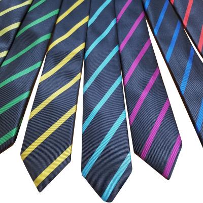 China Fashionable knitting men's tie custom printing logo neck ties boys kids school uniform luxury Chinese silk jacquard decoration tie for sale