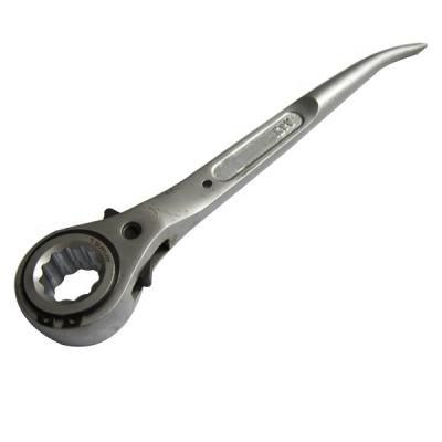 China Ratcheting Flush Socket Wrench Turned Podger Scaffolding Short Podger Ratchet Wrench Crank 19/21mm Dual for sale