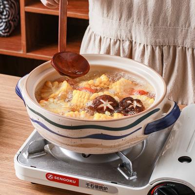 China Retro High Temperature Ceramic Casserole Practical Creative Simple Sustainable Cooking Kitchen Soup Pot for sale