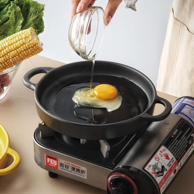 China Retro high temperature practical creative simple minimalist healthy stir-fry pan ceramic mold without coating for sale