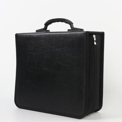 China High Capacity Leatherette Shockproof CD DVD For 240 Cd Storage Box Black Square CD Case for sale