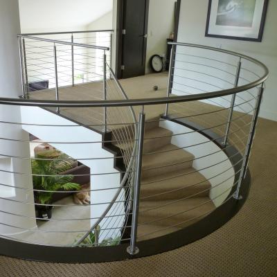 China Contemporary Indoor Frameless Plexiglass Staircase Stainless Steel Pipe/PVC Wooden Stair Railing Design for sale