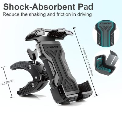 China TOPGO Universal In-Car Bike Phone Mount For Motorcycle Bike Handlebars Adjustable Fit All Full Smartphone Protection Stable for sale