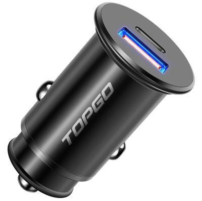 China Veichles TOPGO Car Charger Cigarette Lighter Compatible with 12 Pro Max/Mini 30W USB C Fast Car Charger Adapters with Metal Dual Port for sale