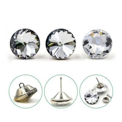 China COOMAMUU 30MM Nails Diamond Pattern Crystal Buttons Upholstery Nail Stud Viable Acrylic Bag Sofa Bed Headboard for sale