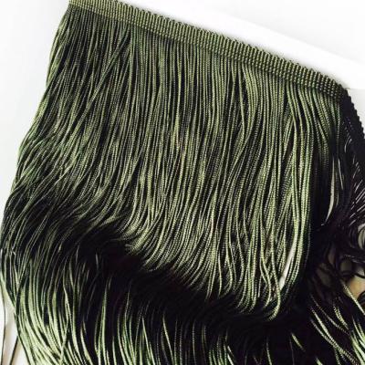 China COOMAMUU 30cm Attractive Satin Tassel Fringe Trim For Latin Dance Dress for sale