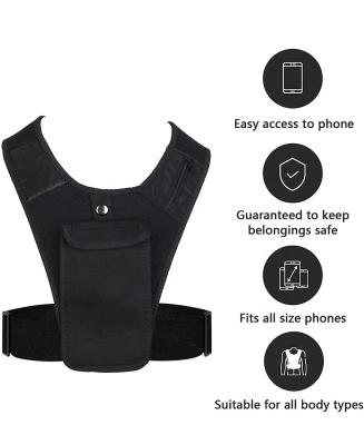 China Universal Phone Pouch Phone Bag Sports Vest With Adjustable Waistband Elastic Phone Pouch Sports Vest For Hiking Cycling Jogging for sale