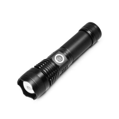 China Emergency LED Hand Torch 2000 Lumen Waterproof Tactical Self Zoomable Outdoor Defensive Camping Flashlights LED Torches for sale