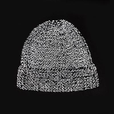 China Factory COMMON Fashion Black Acrylic Custom Beanie Winter Hat With Reflective Cuff for sale