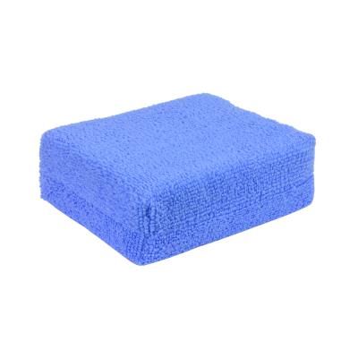 China Scratchless Microfiber Rectangle Foam Car Wax Applicator Microfiber Applicator Pads Wax Sponge For Car Detailing for sale