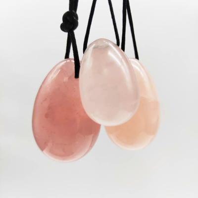 China Women's Vaginal Exercise Jade Gemstone Natural Kegel Rose Quartz Crystal Yoni Egg Set from Europe Dropshipping for sale