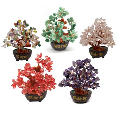 China China Gemstone Feng Shui Crystal Green Tree Wholesale Crystal Crystal Tree Pixiu Swamp Tree for sale