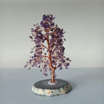 China Hot Selling Feng Shui Crystal Tree Natural Green Crystal Purple Tree Crystal Tree From China Large for sale