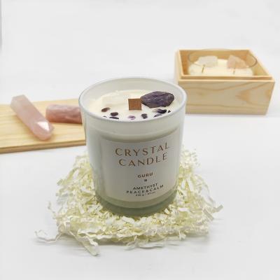 China Europe Factory Luxury Customizable Natural Christmas Soy Wax Scented Gemstone Crystal Candles for sale