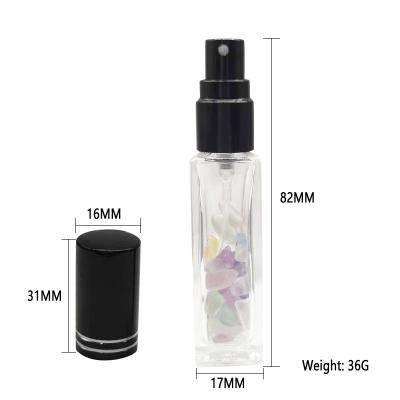 China Personal Care Perfume Bottles 10Ml Crystal Perfume Glass Bottle Blue Stone Roller Bottles For Essential Oils for sale