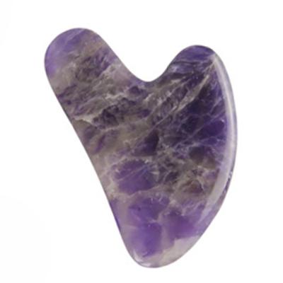 China Face Personalized Realistic Natural Tumbled Dream Amethyst Gua Sha Gua Sha Nefriet Custom Tool for sale