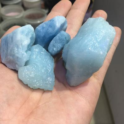 China China Wholesale Natural Rough Blue Green Blue Gemstones Quartz Stone 3-5cm Rough Crystals for sale