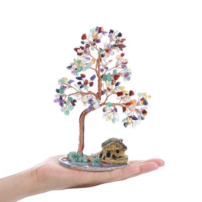 China European Style Small Crystal Tree Room Crystal Quartz Gemstone Bonsai Rich Of High Quality Natural Tree From China for sale