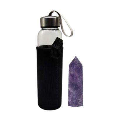 China Factory Price Viable Healing Crystal Healing Water Bottle Natural Jade Infused Water Bottles for sale