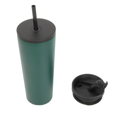 China Modern Simple Viable Insulated Tumbler Iced Coffee Mug With Lid And Straw Cup Reusable Stainless Steel Water Bottle Travel Mug for sale