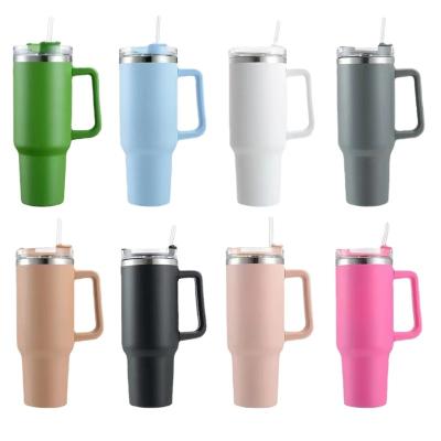 China Viable Large Capacity 40oz Ice Bully Cup With Stainless Steel Handle Lid Heat Insulation Beer Car Office Plastic And Cold Storage for sale