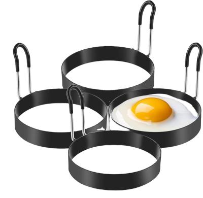 China 2 Pack Egg Rings Stainless Steel Sustainable Egg Cooking Rings Pancake Mold for Frying Eggs and Omelette for sale