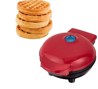 China Keto Viable Mini Waffle Maker Machine Hash Browns Chaffles With Easy To Clean Non-Stick Surfaces Electric Stuffed Maker 4 Inches Red for sale