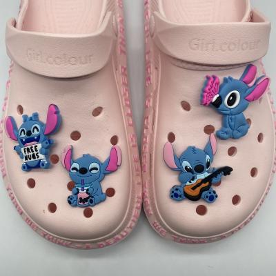 China Cartoon Waterproof Stittch PVC Soft Shoes Charm For Clog Shoes Croc Shoe Charm Designer Cheap Custom BGM for sale