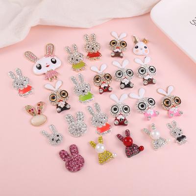 China Custom clog charm sandals accessories metal shoes charms lovely rabbit fashion charmsfor clogs shoes button up for sale