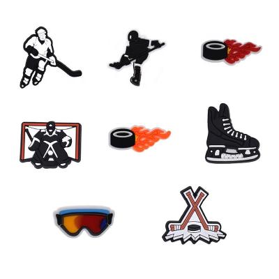 China Hobble Charm Hockey Sports Product Charms PVC Shoe Charms Shoe Decoration Fang Charms 2022 Wholesale Custom Made for sale