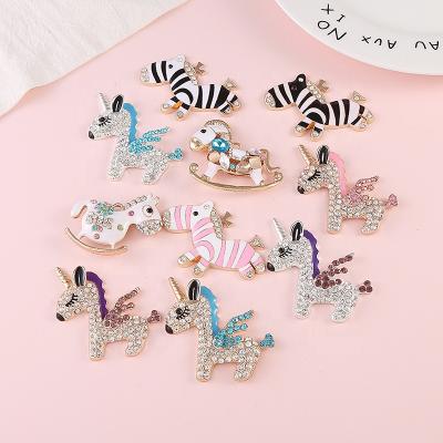 China Custom Hoop Charm PVC Metal Charms Zebra Unicorn Garden Shoe Charm Designer Decoration Pieces Charm Lookalikes for sale