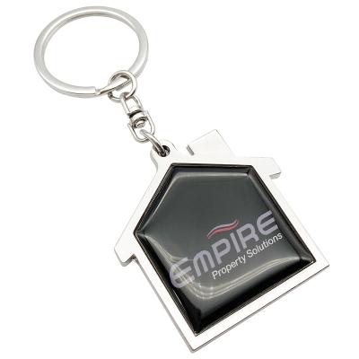 China Promotional Wholesale Enviroment Friendly Blank Sublimation Metal Logo Key Chain Home Shape Key Chain Custom Keychains for sale