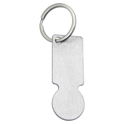 China LOGO Brushed Stainless Steel 304 Metal Souvenir Gifts Promotion Key Chain Supermarket Shopping Cart Chip Key To Trolley Custom Token Coin Chain for sale