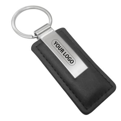 China Durable Personalized PU Leather Key Chain Faux White Sublimation Laser Engraving Logo Luxury Custom Car Holder Ring Leather Key Chain for sale