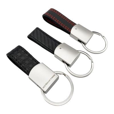 China Durable Personalized PU Leather Key Chain Faux White Sublimation Laser Engraving Logo Luxury Custom Car Holder Ring Leather Key Chain for sale