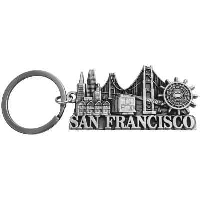 China Folk Art Manufacture 20years Customized Key Chain Souvenir San FRANCISCO Travel Holiday Celebration Metal Enamel Promotion Gifts for sale