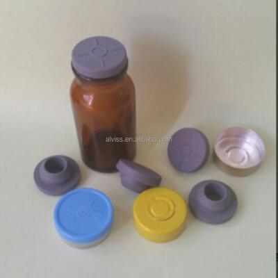 China Pharmaceutical packaging for 10ml injection medical glass vial in amber glass with a rubber cap and aluminum cap for sale