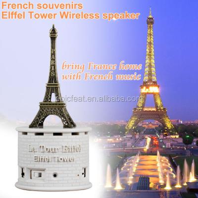 China Europe Resin Mini Wireless Speaker Paris Themed Gifts Eiffel Tower Gifts for sale