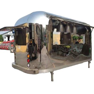 China Luxury Stainless Steel Mobile Food Trailer/Factory Customized Food Truck/Silver Mobil Food Van for sale