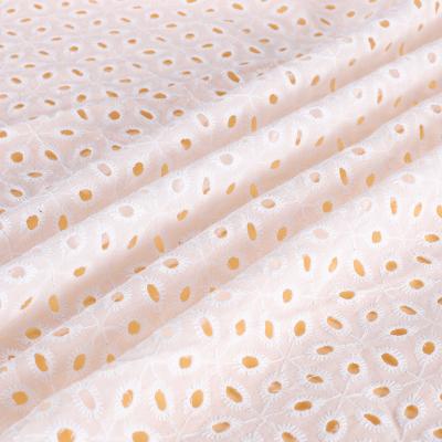 China Breathable 100% Cotton Fabric DIY Production Fashion Embroidered Cotton Fabric For Dress for sale