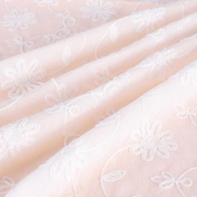 China Women's Embroidered Fabric Comfortable 100% Cotton Breathable Dress Fabrics Cotton Wedding Dress for sale