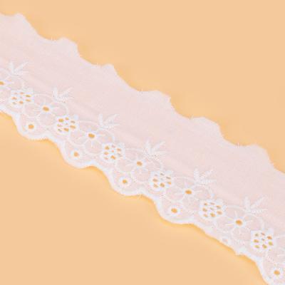 China Other Apparel / Borders Cotton Eyelet Lace Trim Quick Sample Making Lace Trimming Border For Sale for sale