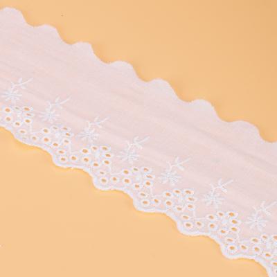 China Other Color High Quality White Trimming Lace Embroidery Designs Customizable Design Lace Trim For Dress for sale