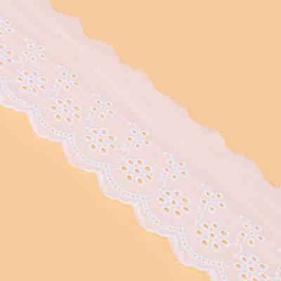 China Other Hot Selling Decorative Eyelet Color Lace Trim White Flower Lace Trim For Underwear, Women's Clothing, Bedding, Wedding Dress for sale