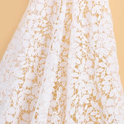 China Factory Direct Milk White Water Soluble Silk Fabric Breathable Embroidered Comfortable Fabric for sale