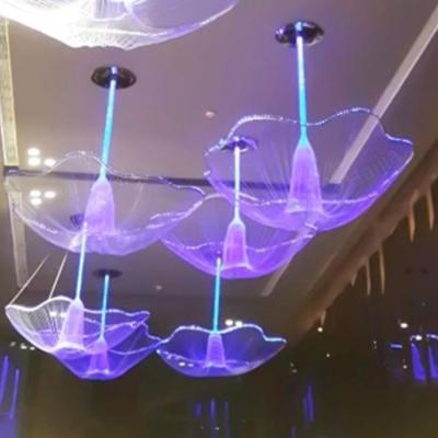 China New modern shape multicolored fiber optic wedding chandelier for sale