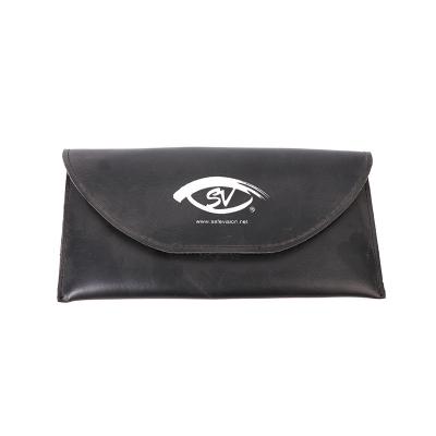 China Sunglasses Case Case High Quality Custom Logo Glass Black Soft PU Leather Eyewear Sunglasses Case for sale