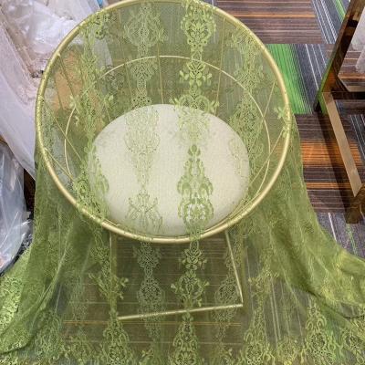 China Green and white ricamo factories bridal lace fabric from other DELACE factory supply Chantilly variety for sale